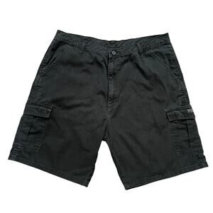 Wrangler Mens 100% Cotton‎ Black Cargo Regular Fit Utility Hiking Shorts 40